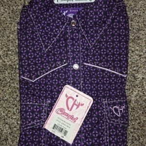 Cowgirl Tuff Purple Kids Blouse